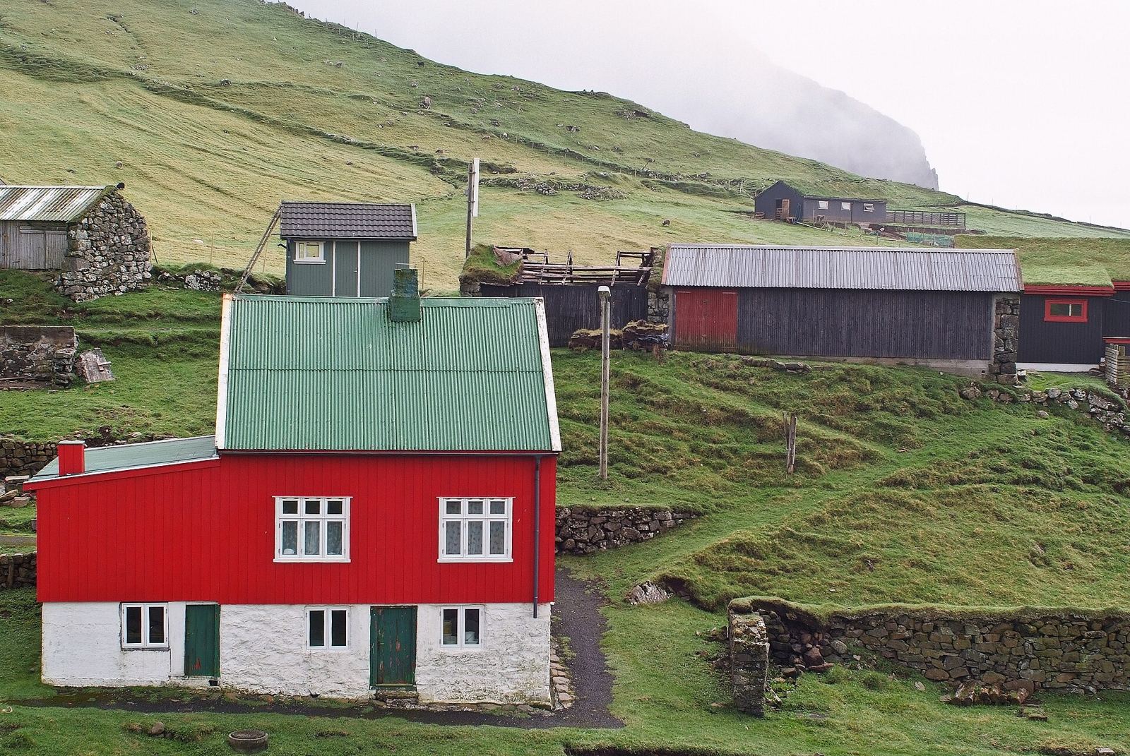 Mykines – Red house in Mykines Faroe Islands